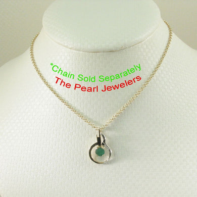 Unique Emerald & Diamond Pendant in Two-Tone 14k Gold