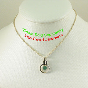 Unique Emerald & Diamond Pendant in Two-Tone 14k Gold