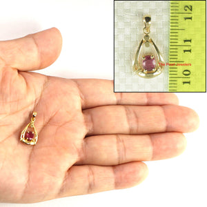 Unique Heart Ruby Pendant in 14k Yellow Gold