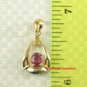 Unique Heart Ruby Pendant in 14k Yellow Gold