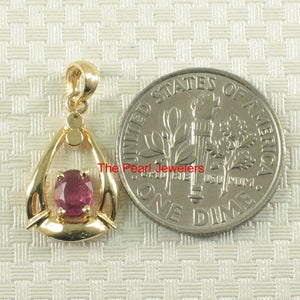 Unique Heart Ruby Pendant in 14k Yellow Gold