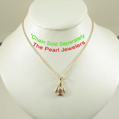 Unique Heart Ruby Pendant in 14k Yellow Gold