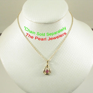 Unique Heart Ruby Pendant in 14k Yellow Gold