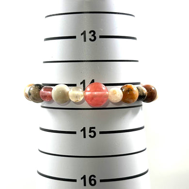 Watermelon Tourmaline & Agate 6–8mm Bracelet