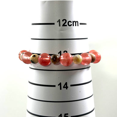 Watermelon Tourmaline & Agate 6mm Bracelet (Darker Pink)