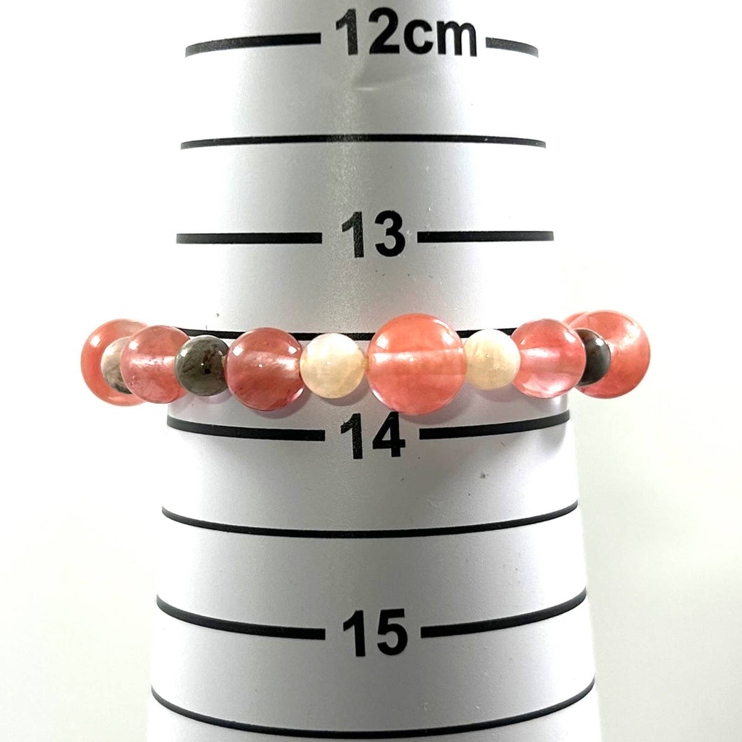 Watermelon Tourmaline & Agate 8–10mm Bracelet