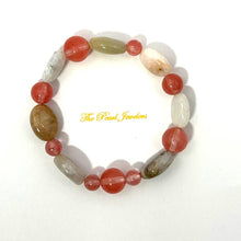 Load image into Gallery viewer, Watermelon Tourmaline &amp; Agate Beaded Stretch Bracelet