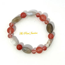 Load image into Gallery viewer, Watermelon Tourmaline &amp; Agate Beaded Stretch Bracelet