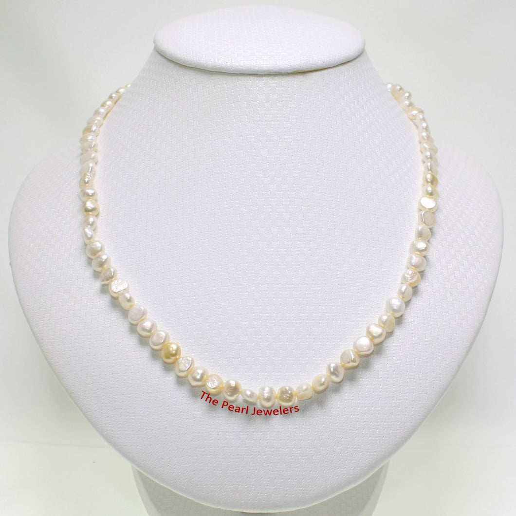 White Baroque Freshwater Pearl Necklace