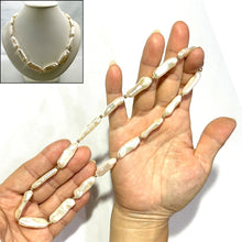 Load image into Gallery viewer, White Biwa Pearl &amp; Gold Bead Necklace with 14k Gold Clasp