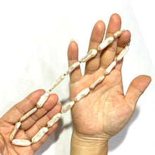 Load image into Gallery viewer, White Biwa Pearl &amp; Gold Bead Necklace with 14k Gold Clasp
