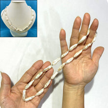 Load image into Gallery viewer, White Biwa Pearl &amp; Silver Bead Necklace with Trigger Clasp