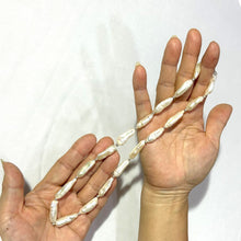Load image into Gallery viewer, White Biwa Pearl &amp; Silver Bead Necklace with Trigger Clasp