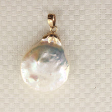 Load image into Gallery viewer, White Coin Pearl Pendant – 14k Yellow Gold with Singapore Chain Options