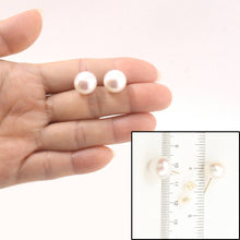 Load image into Gallery viewer, 14K Yellow Gold White Pearl Stud Earrings (12–13mm Button)