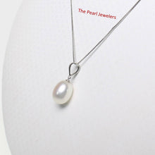 Load image into Gallery viewer, AAA White Freshwater Pearl Pendant – 14k White Gold + Chain Options