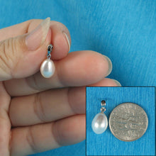 Load image into Gallery viewer, AAA White Freshwater Pearl Pendant – 14k White Gold + Chain Options