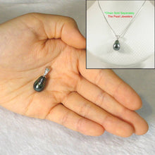 Load image into Gallery viewer, 14k Solid White Gold Bale &amp; Diamond Baroque Tahitian Pearl Pendant