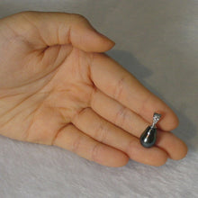 Load image into Gallery viewer, 14k Solid White Gold Bale &amp; Diamond Baroque Tahitian Pearl Pendant