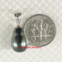 Load image into Gallery viewer, 14k Solid White Gold Bale &amp; Diamond Baroque Tahitian Pearl Pendant