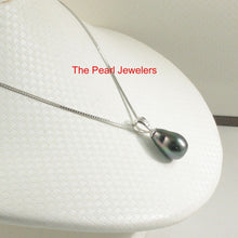 Load image into Gallery viewer, 14k Solid White Gold Bale &amp; Diamond Baroque Tahitian Pearl Pendant