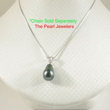 Load image into Gallery viewer, 14k Solid White Gold Bale &amp; Diamond Baroque Tahitian Pearl Pendant