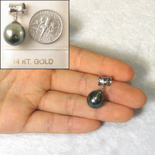 Load image into Gallery viewer, 14k White Gold Cuff &amp; Diamond Baroque Tahitian Pearl Pendant