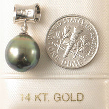 Load image into Gallery viewer, 14k White Gold Cuff &amp; Diamond Baroque Tahitian Pearl Pendant