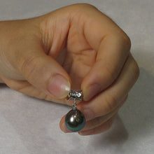 Load image into Gallery viewer, 14k White Gold Cuff &amp; Diamond Baroque Tahitian Pearl Pendant