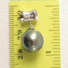 Load image into Gallery viewer, 14k White Gold Cuff &amp; Diamond Baroque Tahitian Pearl Pendant