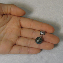 Load image into Gallery viewer, 14k White Gold Cuff &amp; Diamond Baroque Tahitian Pearl Pendant