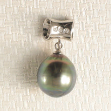 Load image into Gallery viewer, 14k White Gold Cuff &amp; Diamond Baroque Tahitian Pearl Pendant