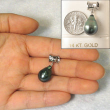 Load image into Gallery viewer, 14k White Gold Cuff &amp; Diamond Baroque Tahitian Pearl Pendant