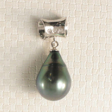 Load image into Gallery viewer, 14k White Gold Cuff &amp; Diamond Baroque Tahitian Pearl Pendant