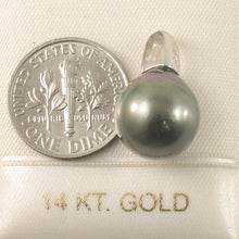 Load image into Gallery viewer, Baroque Black Tahitian Pearl &amp; Diamond Dimpled-Bail in White Gold