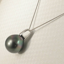 Load image into Gallery viewer, Baroque Black Tahitian Pearl &amp; Diamond Dimpled-Bail in White Gold