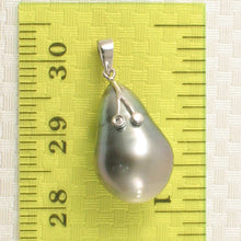 Load image into Gallery viewer, 14k Solid White Gold Eyes-Design &amp; Diamond Baroque Tahitian Pearl Pendant