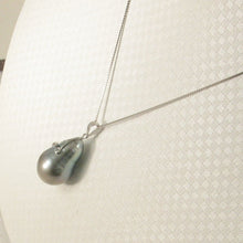 Load image into Gallery viewer, 14k Solid White Gold Eyes-Design &amp; Diamond Baroque Tahitian Pearl Pendant