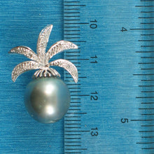 Load image into Gallery viewer, 14k White Gold Pineapple-Bale &amp; 16-Diamond Tahitian Pearl Pendant