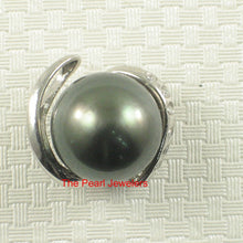 Load image into Gallery viewer, 14k White Gold “S” Bale &amp; Diamond Black Tahitian Pearl Pendant Necklace