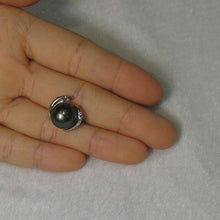 Load image into Gallery viewer, 14k White Gold “S” Bale &amp; Diamond Black Tahitian Pearl Pendant Necklace