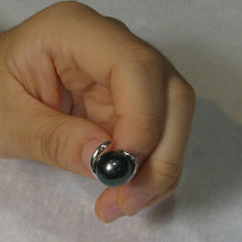 Load image into Gallery viewer, 14k Solid White Gold “S” Bale &amp; Diamond Black Tahitian Pearl Pendant