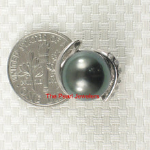 Load image into Gallery viewer, 14k Solid White Gold “S” Bale &amp; Diamond Black Tahitian Pearl Pendant