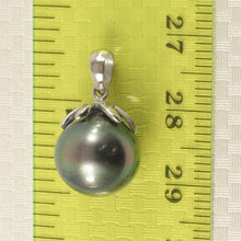 Load image into Gallery viewer, 14k Solid White Gold Star-Bale &amp; Diamond Baroque Black Tahitian Pearl Pendant