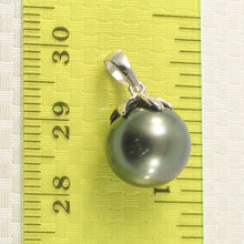 Load image into Gallery viewer, 14k Solid White Gold Star-Bale &amp; Diamond Baroque Black Tahitian Pearl Pendant