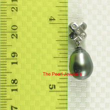 Load image into Gallery viewer, 14k White Gold X-Bale &amp; Diamond Baroque Black Tahitian Pearl Pendant