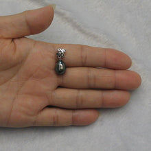 Load image into Gallery viewer, 14k White Gold X-Bale &amp; Diamond Baroque Black Tahitian Pearl Pendant