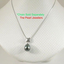 Load image into Gallery viewer, 14k White Gold X-Bale &amp; Diamond Baroque Black Tahitian Pearl Pendant