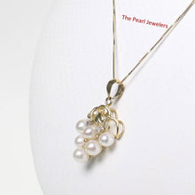 Load image into Gallery viewer, White Pearl Grape Pendant – 14k Yellow Gold + Diamonds