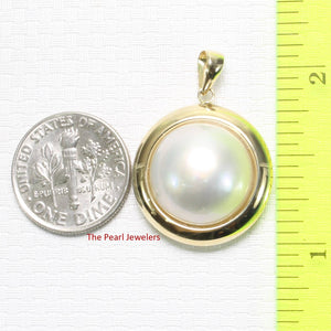 14K Yellow Gold White Mabe Pearl Pendant – Encircles Design